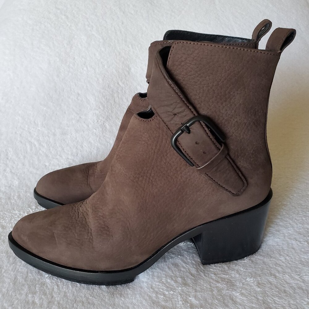 NEW Alexander Wang Brown Suede Leather Buckle Boots EU 37.5